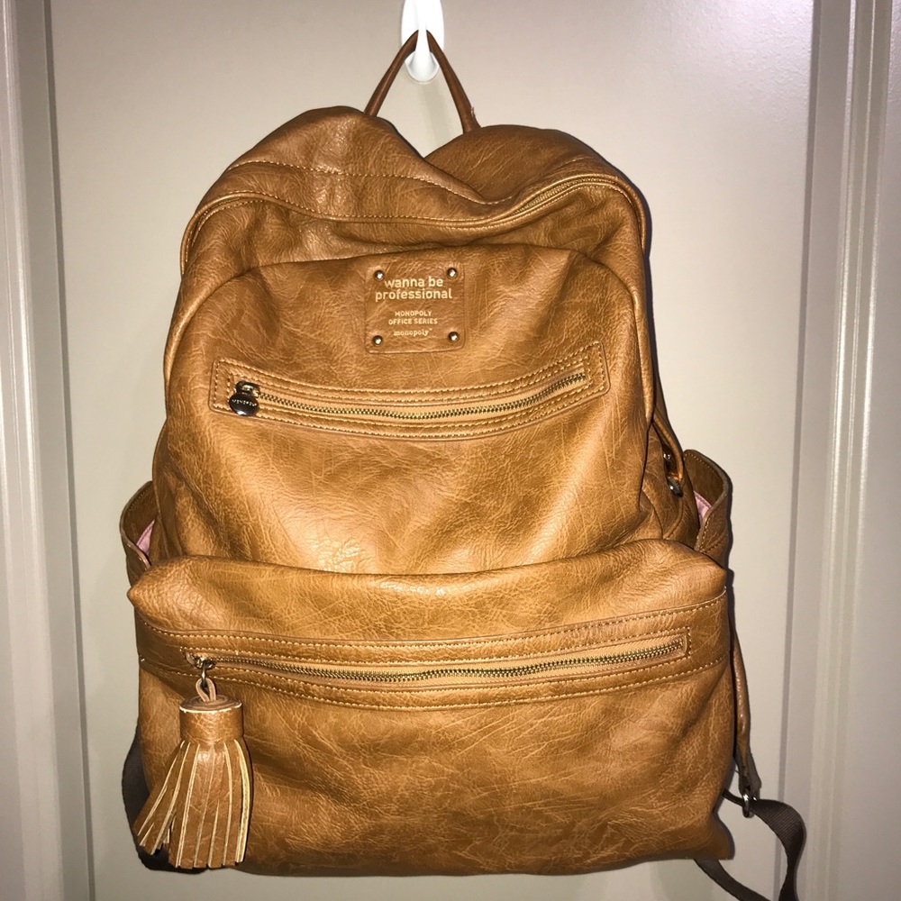 Monopoly Wanna Be Professional leather book bag